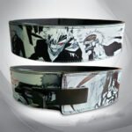 Hollow Ichigo weightlifting lever belt with black and white Bleach manga panel artwork
