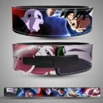 Jiren vs Goku anime lever belt with Tournament of Power Dragon Ball artwork