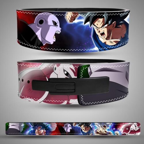 Jiren vs Goku anime lever belt with Tournament of Power Dragon Ball artwork