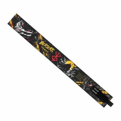 Reverse side of Berserk lifting belt showing lever buckle and slash-mark artwork
