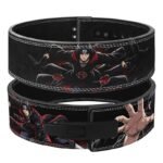 Itachi Uchiha weightlifting belt with crows and Akatsuki cloak design