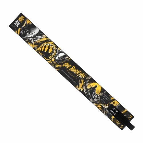 One Punch Man lifting belt showing name personalization and lever buckle