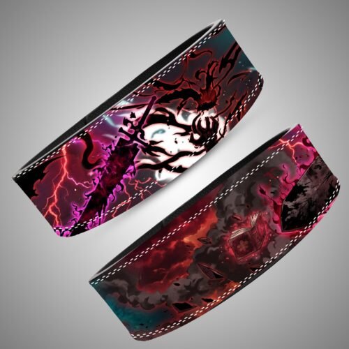 Asta Demon-Slayer Sword weightlifting belt design and printed strap details