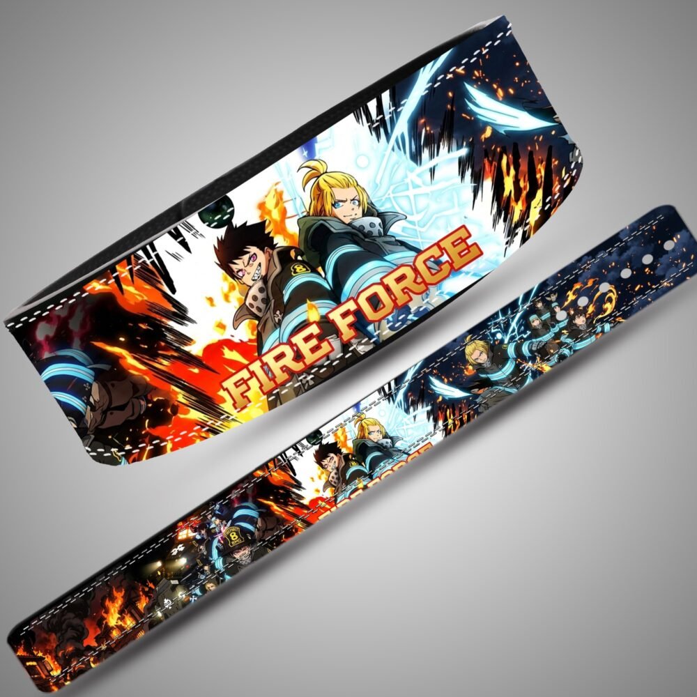 Fire Force Company 8 Trainingsgürtel – Motivdetails und weitere Gürtelansichten