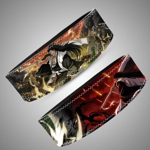 Kenpachi Zaraki Sword Clash weightlifting belt design and printed strap details