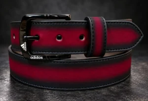 Burgundy pant belt