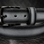 Classic Black pant belt with black buckle and stitched edges