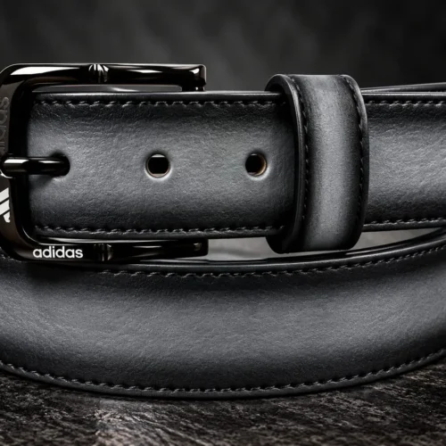 Classic Black pant belt with black buckle and stitched edges