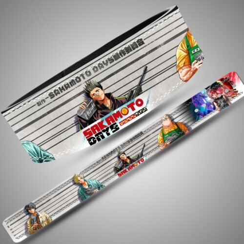 Sakamoto Days Character Lineup weightlifting belt design and printed strap details