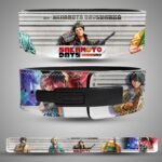Sakamoto Days Character Lineup weightlifting belt showing the rear artwork, lever closure and full strap layout