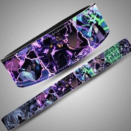 Sung Jinwoo Dungeon Gate weightlifting belt design and printed strap details
