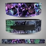 Sung Jinwoo Dungeon Gate weightlifting belt showing the rear artwork, lever closure and full strap layout