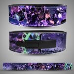 Sung Jinwoo Shadow Army weightlifting belt showing the rear artwork, lever closure and full strap layout
